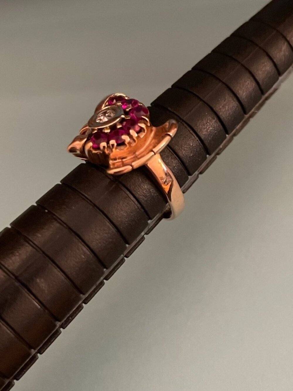 Vintage 14k Gold Ring Rose Gold 1920s - 1940s Art Deco Sz 4.5 RARE 5 grams - Picture 2 of 12